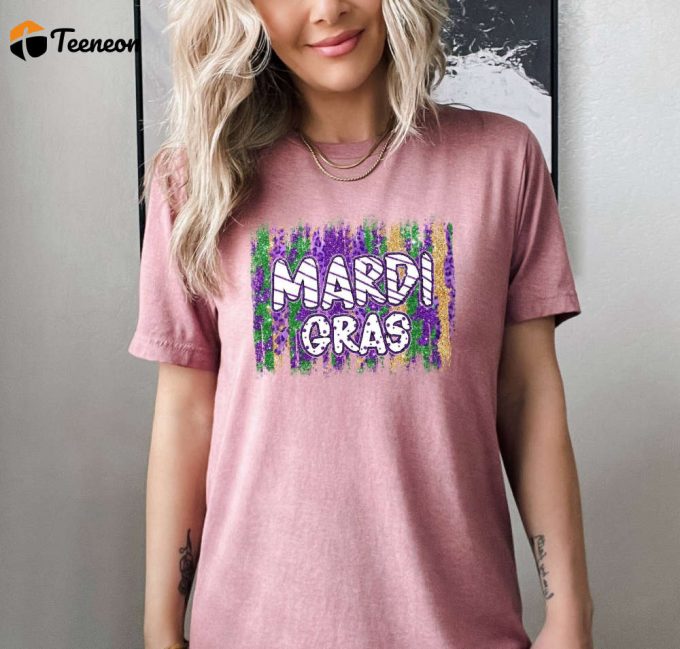 Fat Tuesday T-Shirt: Celebrate Mardi Gras With Party Vibes! Fleur De Lis Shirt Bead Festival Perfect Gift For Her - Carnival Tees &Amp;Amp; Celebration Shirts 1