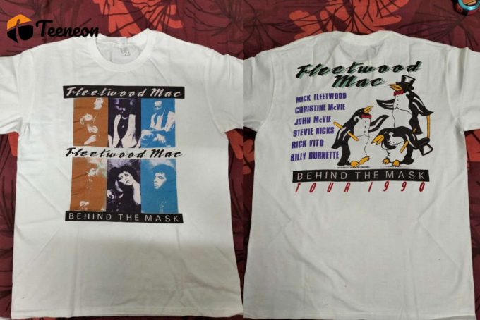 Fleetwood Mac Behind The Mask Tour 1990 T-Shirt: 90S Vintage Tee With Stevie Nicks - Limited Edition 1