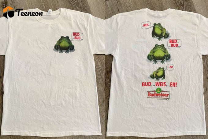 Frogs Bud Weis Er Beer T-Shirt: 90S Beer Frog Shirt For Men Beer Lover 1