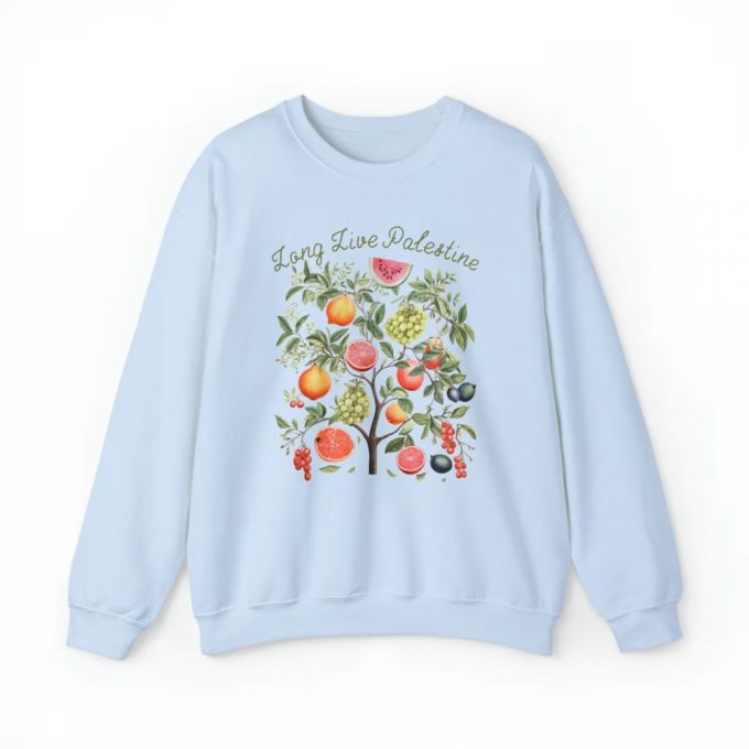 Authentic Palestine Fruits Sweatshirt: Watermelon Fig &Amp; Olive Tree Design 2