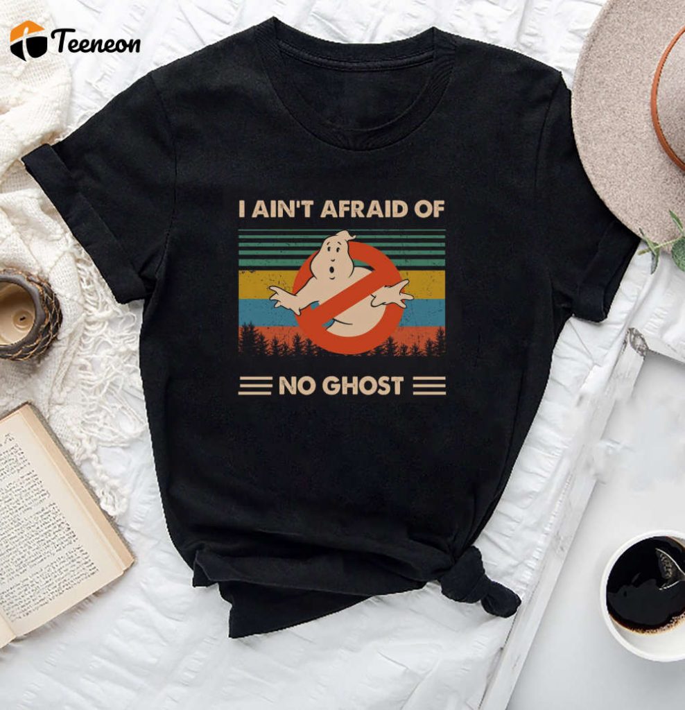 Vintage Ghostbusters T-Shirt: I Ain T Afraid Of No Ghost - Perfect Halloween Shirt! 2