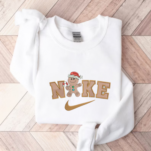 Cozy Gingerbread Christmas Sweatshirt: Festive Embroidered Design for Holiday Cheer