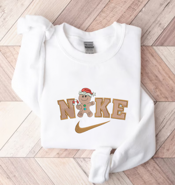 Cozy Gingerbread Christmas Sweatshirt: Festive Embroidered Design For Holiday Cheer 2