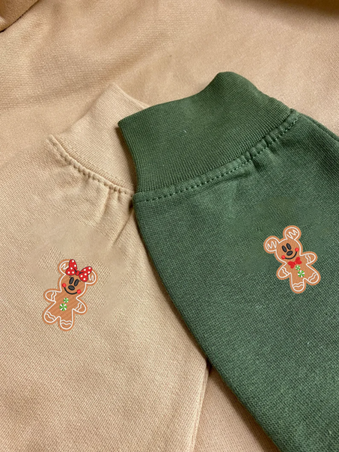 Cozy &Amp; Cute: Gingerbread Couple Embroidered Sweatshirt – Perfect Holiday Gift! 2