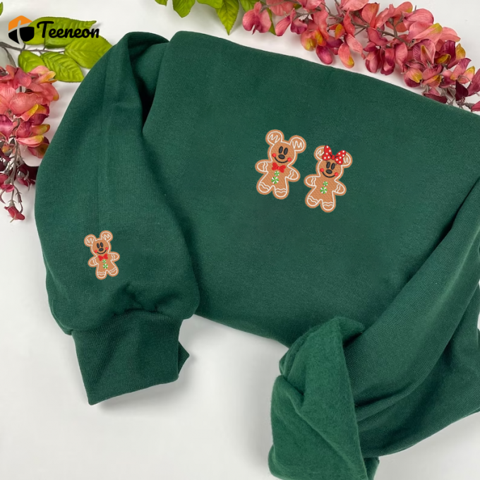 Cozy &Amp;Amp; Cute: Gingerbread Couple Embroidered Sweatshirt – Perfect Holiday Gift! 1