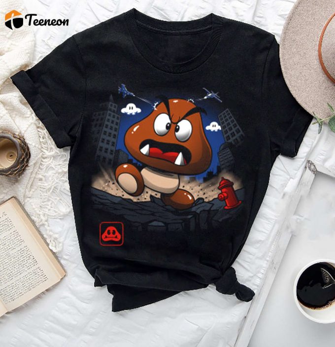 Goomba Kaiju T-Shirt - Super Mario Bros Fan Gift Vintage Design 1