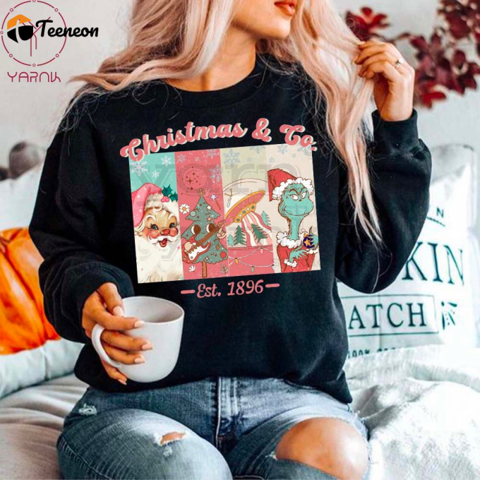 Get Festive With Grinch Christmas &Amp;Amp; Co Est 1896 Printed Sweatshirt - Cozy &Amp;Amp; Stylish Holiday Sweater 1