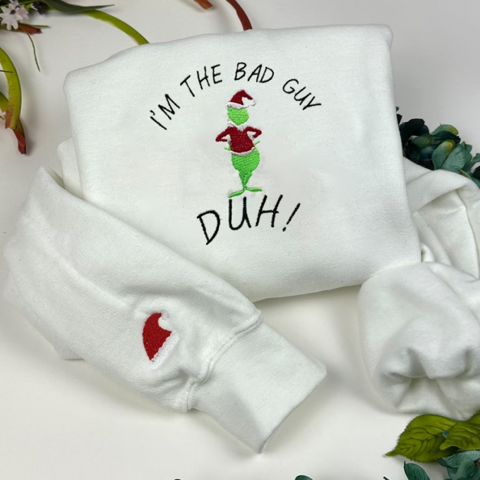 Grinch Merry Xmas Sweatshirt: Festive Embroidered Gift For Men &Amp; Women, Gift For Men Women 2