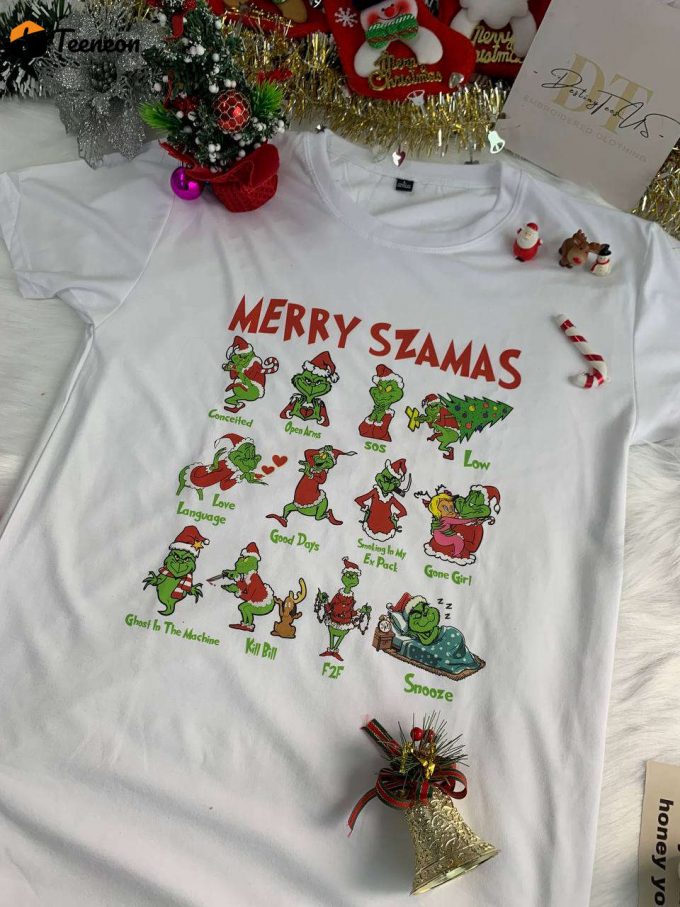 Spread Holiday Cheer With Grinch Sza Christmas Shirt - Festive &Amp;Amp; Stylish Apparel For Christmas Celebrations 1