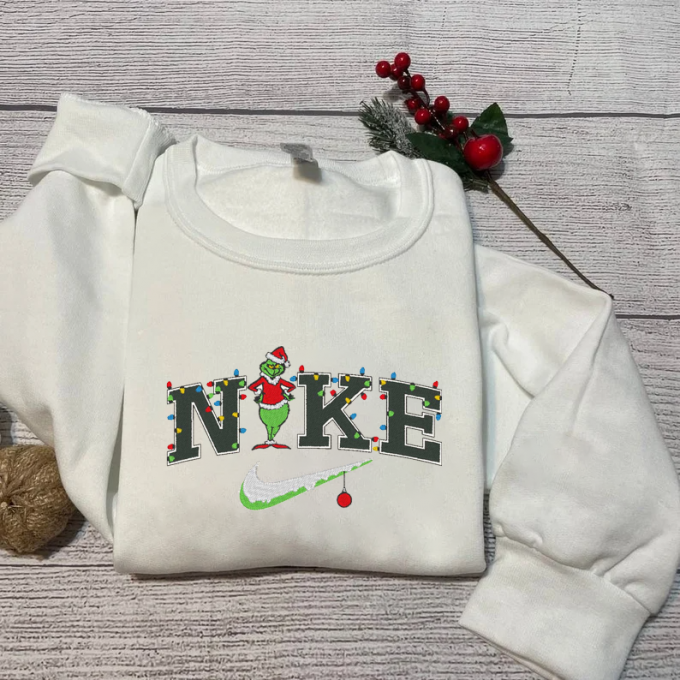 Get Festive With The Grinch Xmas Snow Embroidered Sweatshirt - Perfect Holiday Gift! 3