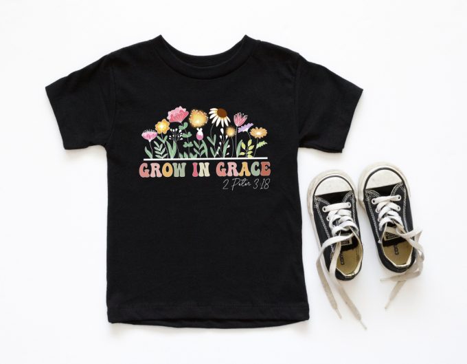 Graceful Wildflowers Shirt Christian Faith Tee With Bible Verse Jesus Church Tee 2