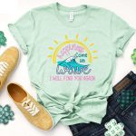 Happiness Comes In Waves Shirt: Trendy Beach & Camping Aesthetic for Women