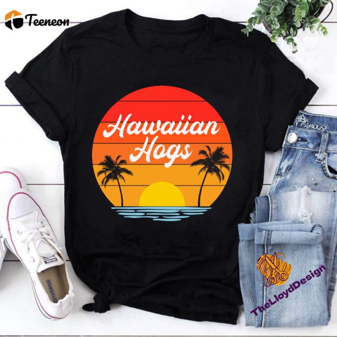 Hawaiian T-Shirt: Vintage Art &Amp;Amp; Unisex Hogs Shirt - Perfect Hawaii Gifts! 1