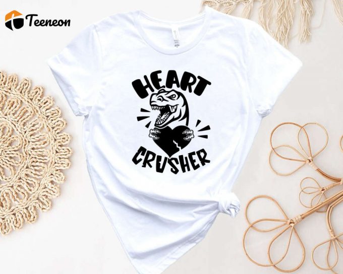 Crush Hearts With Cute Dinosaur Valentines Day Shirt 2024 1