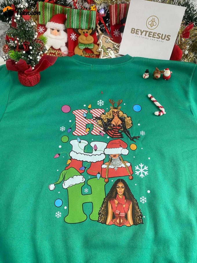 Get Festive With The Ho Ho Ho Santa Beyonce Christmas Shirt - Perfect Holiday Gift! 1