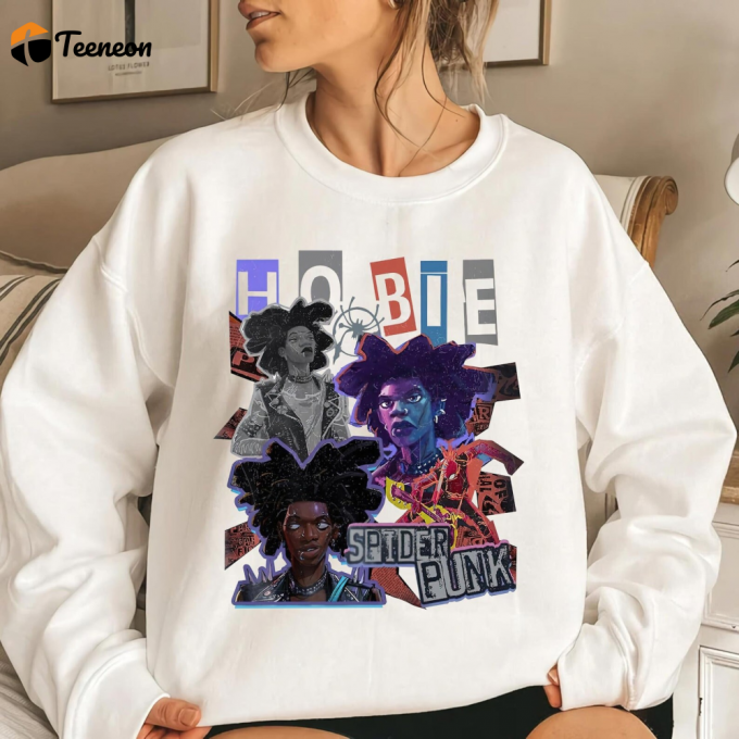 Hobie Brown Spider-Punk Sweatshirt: Retro Spider-Man Across The Spider-Verse Shirt