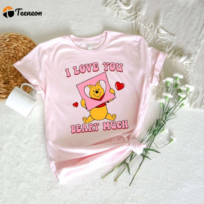 I Love You T-Shirt: Valentine S Day Pooh Disney Heart Retro Cartoon Vintage &Amp;Amp; Love Shirt 1