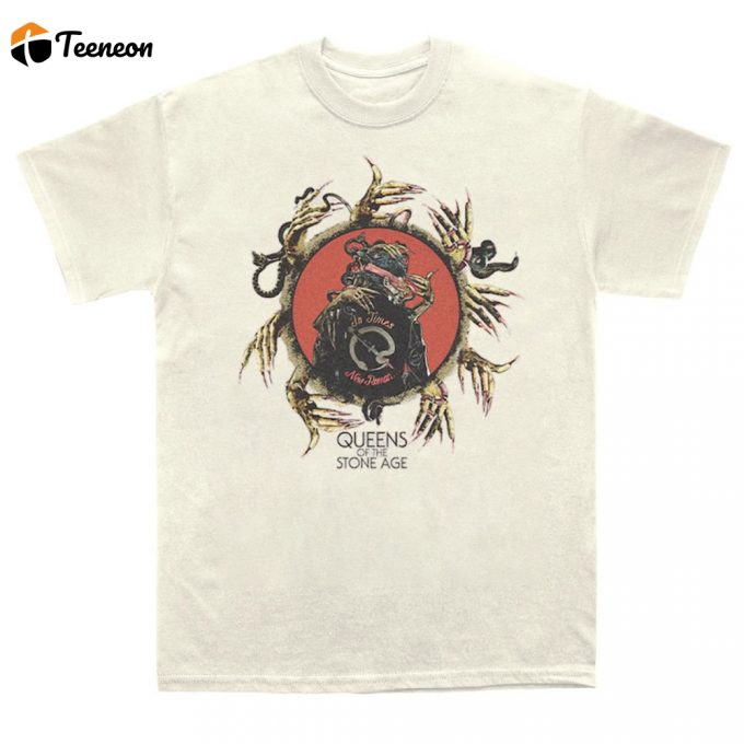 2023 Queens Of The Stone Age T-Shirt: Times New Roman Band Shirt For Qotsa Music Tour 1