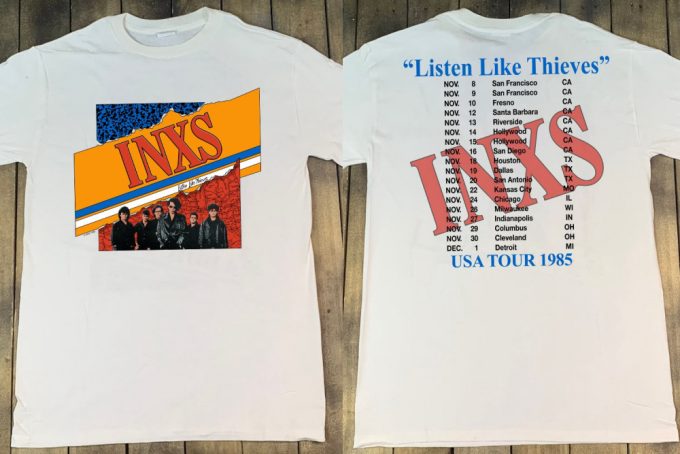 Inxs Listen Like Thieves 1985A Tour T-Shirt - 80S Rock Music Tee 2