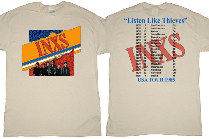 Inxs Listen Like Thieves 1985A Tour T-Shirt - 80S Rock Music Tee 3