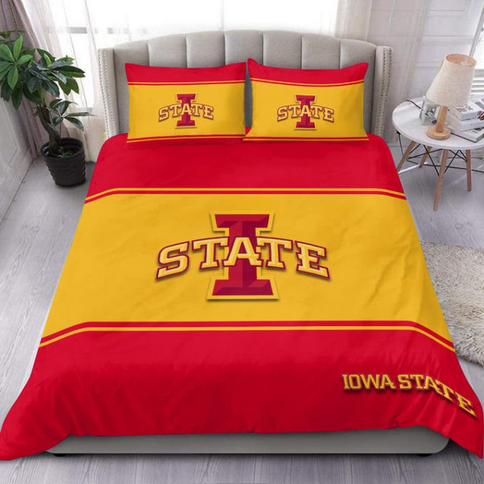 Iowa State Cyclones Cardinal Gold Bedding Set Gift For Fans - Perfect Gift For Fans V3 1