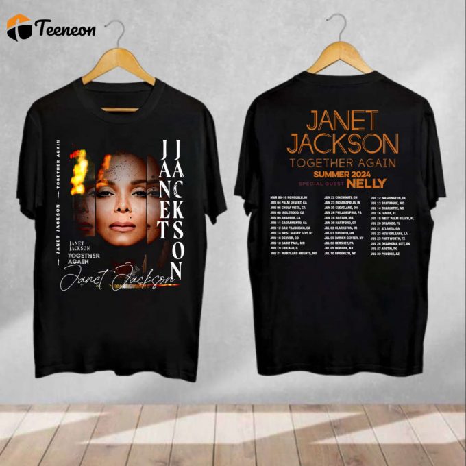 Janet Jackson Together Again Tour 2024 T-Shirt - Vintage Signature Shirt &Amp;Amp; Fan Gifts 1