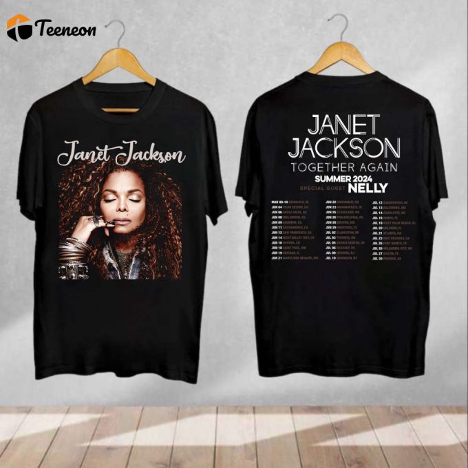 Janet Jackson Together Again Tour T-Shirt - Fan Gift For 2024 Janet Jackson Nelly Concert 1