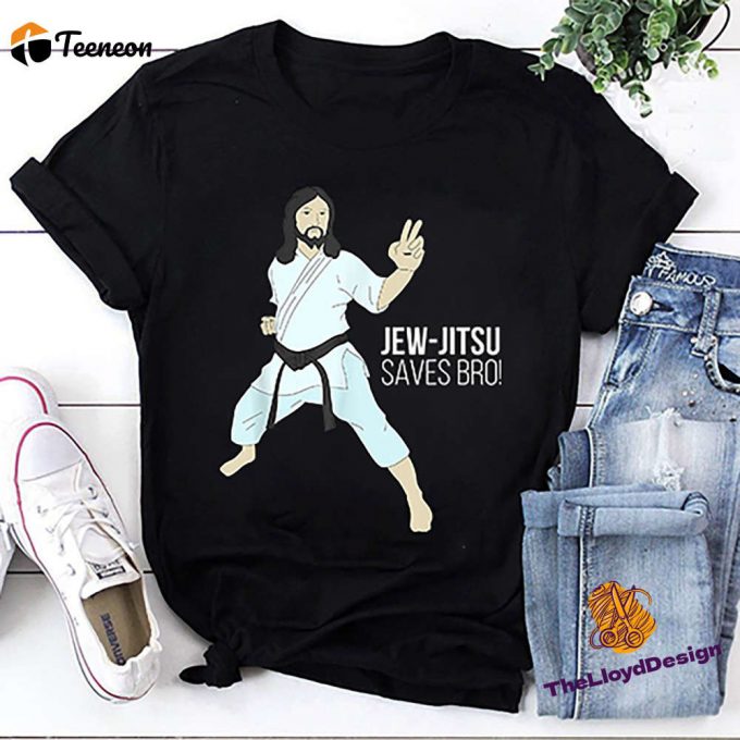 Jesus Karate T-Shirt: Jew Jitsu Saves Bro Unisex Vintage Tee Perfect Jesus Gift 1