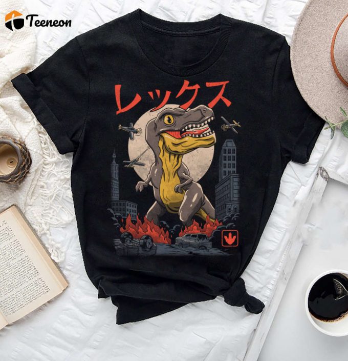 Kaiju T-Rex T-Shirt: Japanese Monster Tyrannosaurus Shirt - Funny Dinosaur Fan Gift 1