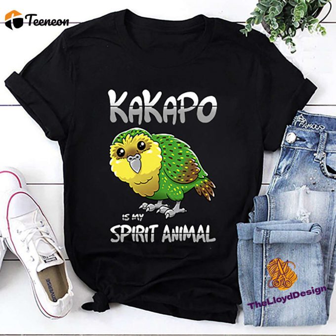 Kakapo Bird T-Shirt: Vintage Unisex Spirit Animal Shirt For Bird Lovers 1