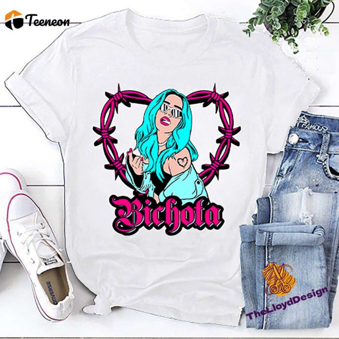 Karol G T-Shirt: Heart And Bichota Unisex Vintage Shirt Hoodie Sweatshirt - Perfect Gift For Fans 1