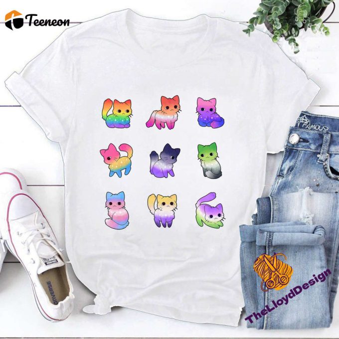 Kawaii Cats Pride T-Shirt - Unisex Vintage Shirt For Lgbt Pride Month Perfect Lgbt Gift 1