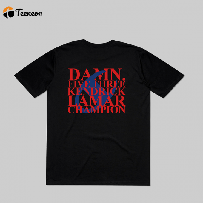 Limited Edition Kendrick Lamar X Champion Damn T-Shirt - Exclusive Collaboration For Hip-Hop Fans 1