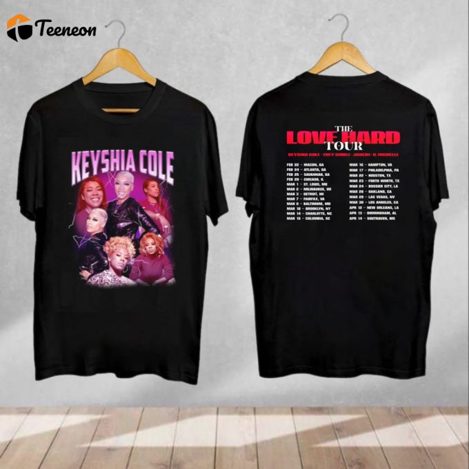 Keyshia Cole Love Hard Tour 2024 T-Shirt: Trey Songz K Michelle Jaheim Tour Merch &Amp;Amp; Shirt 1