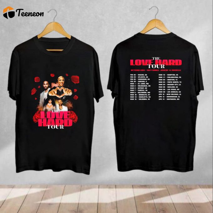 Love Hard Tour 2024 Shirt - Keyshia Cole Trey Songz K Michelle Jaheim Merch 1