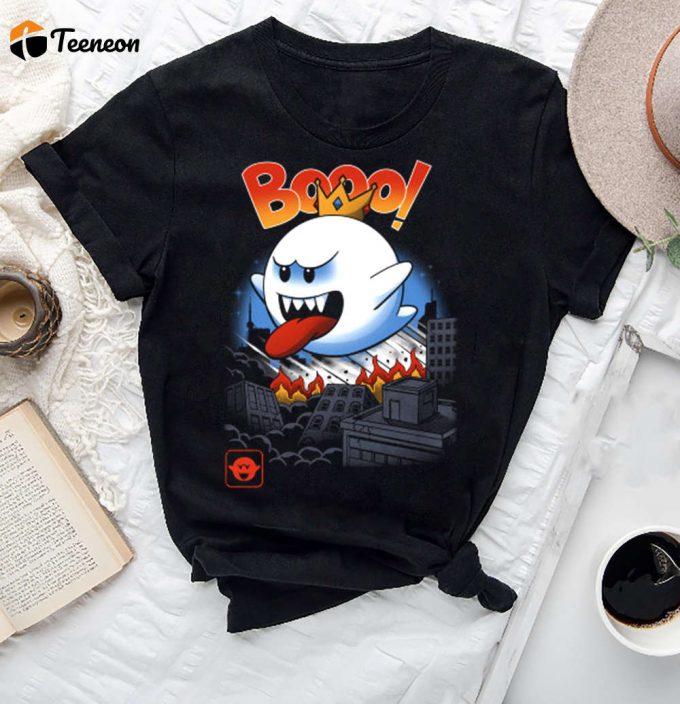 King Ghost Kaiju T-Shirt: Super Mario Bros King Boo Shirt Vintage &Amp;Amp; Fan Gift 1