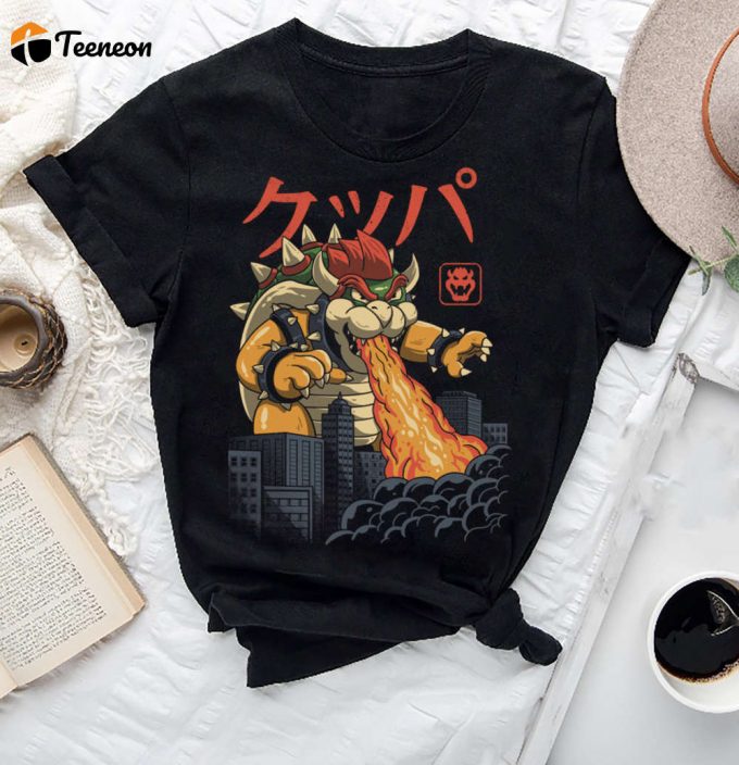 King Koopa Kaiju T-Shirt: Super Mario Bros Bowser Shirt For Fans - Unique Bowser Mario Shirt With Vintage Design 1