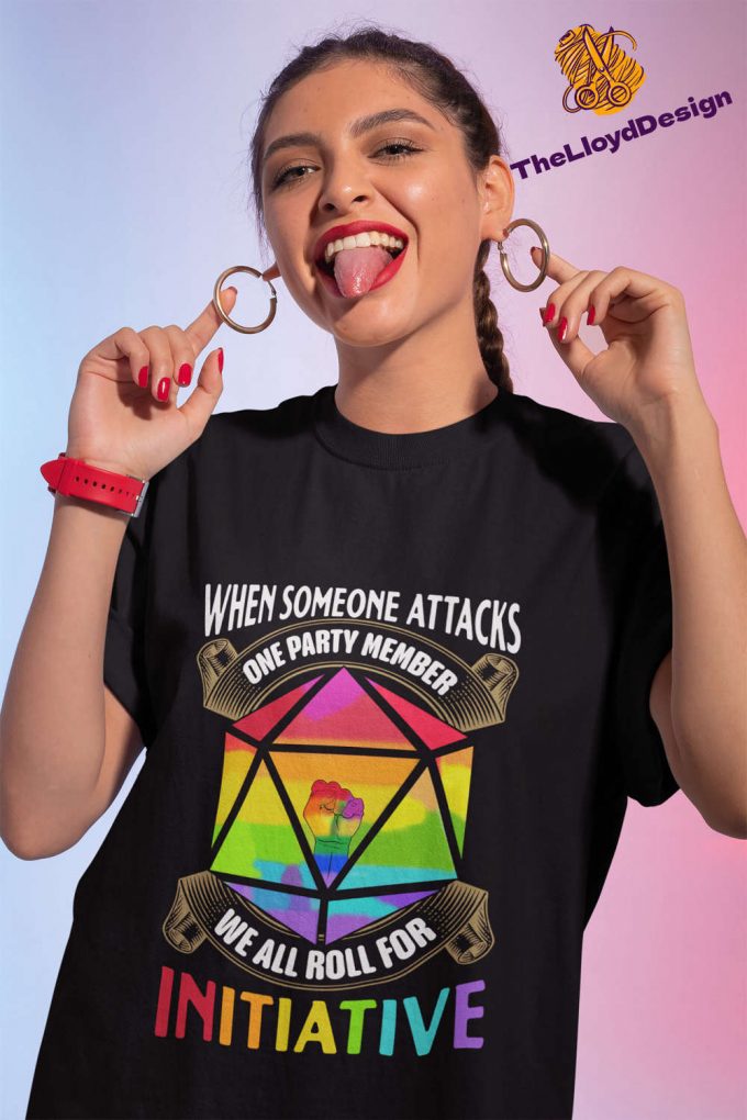 Lgbt T-Shirt: Roll For Initiative! Vintage Unisex Tee Perfect Gift For The Lgbtq+ Community 2