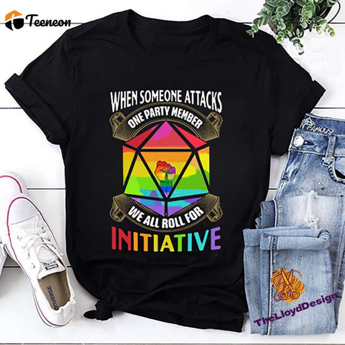 Lgbt T-Shirt: Roll For Initiative! Vintage Unisex Tee Perfect Gift For The Lgbtq+ Community 1