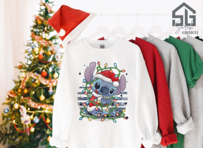 Spread Holiday Cheer With Lilo And Stitch Christmas Shirt - Festive Disney Apparel 2