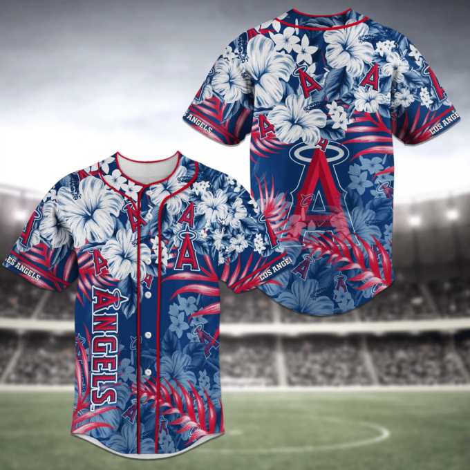 Los Angeles Angels Mlb Baseball Jersey Shirt Flower 2