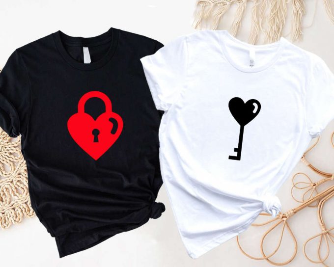 Unlock Love With Key-Shaped Shirts: Valentine S Day Matching Couple His And Hers Attire 2