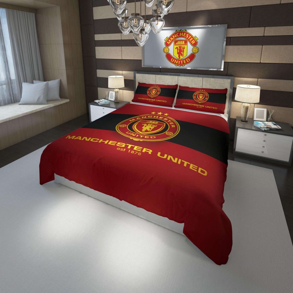 Manchester United Fc 4 Duvet Cover Bedding Set Gift For Fans: Official Club Merchandise For Ultimate Fan Comfort 2