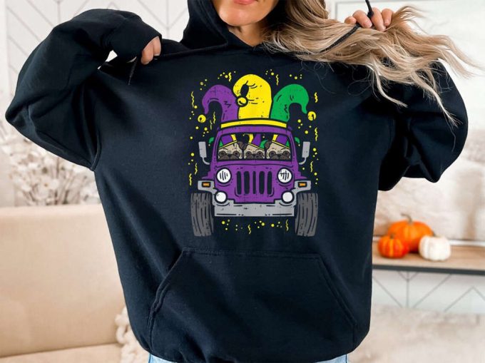 Mardi Gras Jeep Shirt: Carnival Party T-Shirt For Women &Amp; Unisex Sweatshirt 2