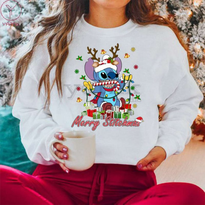 Merry Stitchmas Sweatshirt: Festive And Cozy Apparel For The Holiday Season 3