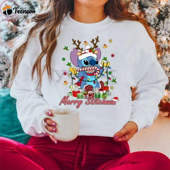 Merry Stitchmas Sweatshirt: Festive And Cozy Apparel For The Holiday Season 1