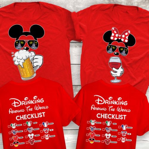 Mickey Beer Minnie Wine Shirt: Playful Disney Couple Design for Wine Lovers