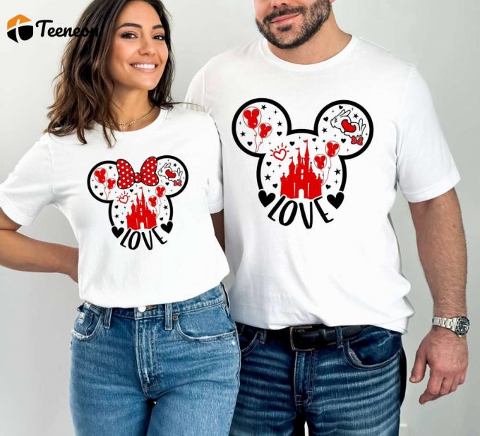 Spread Love With Mickey And Minnie: Disney Couple Tees For Honeymoon &Amp;Amp; Valentines Day Couple Trip Shirts Disneyworld Shirt 1