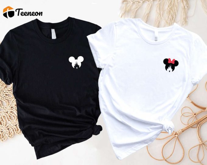 Mickey Minnie Couple Shirt: Retro Disney Pocket Size Shirts With Mickey Ears &Amp;Amp; Minnie Bow Disney Family Shirts &Amp;Amp; Mickey Head Shirt 1