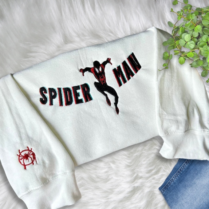 Miles Morales Embroidered Shirt: Stylish And Iconic Marvel Design For Ultimate Fans! 3